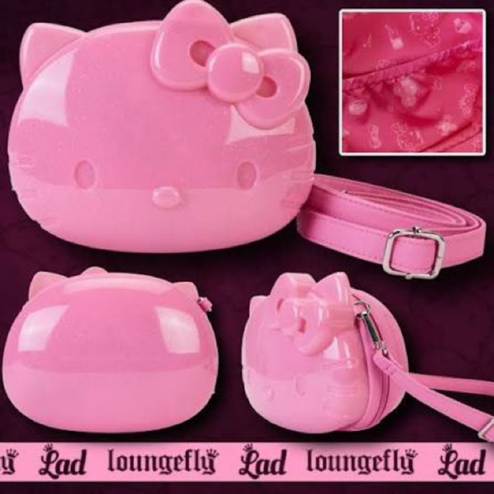 Loungefly x Sanrio 50th anniversary Pink Glitter Hello Kitty Crossbody Bag - Picture 3 of 12